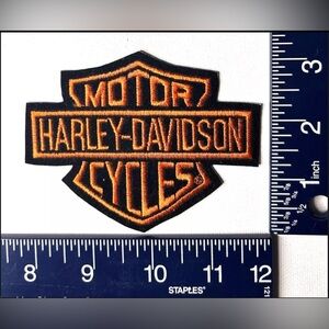 Authentic Vintage Harley-Davidson Patch Emblem Orange Bar & Shield small